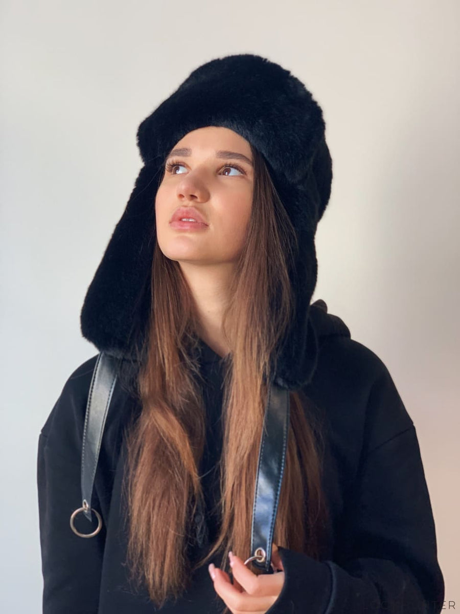 Black Russian ushanka hat - LOOKHUNTER