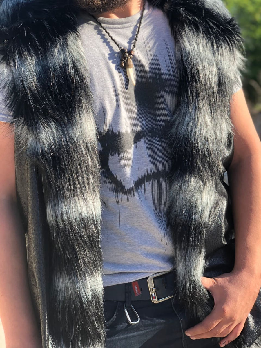 Faux Fur Reversible Hooded Vest - LOOKHUNTER