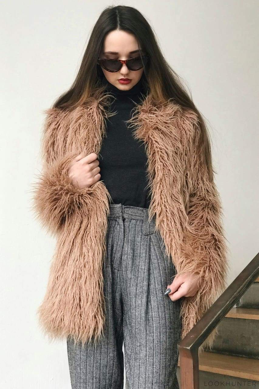 Faux Llama Fur Coat - LOOKHUNTER