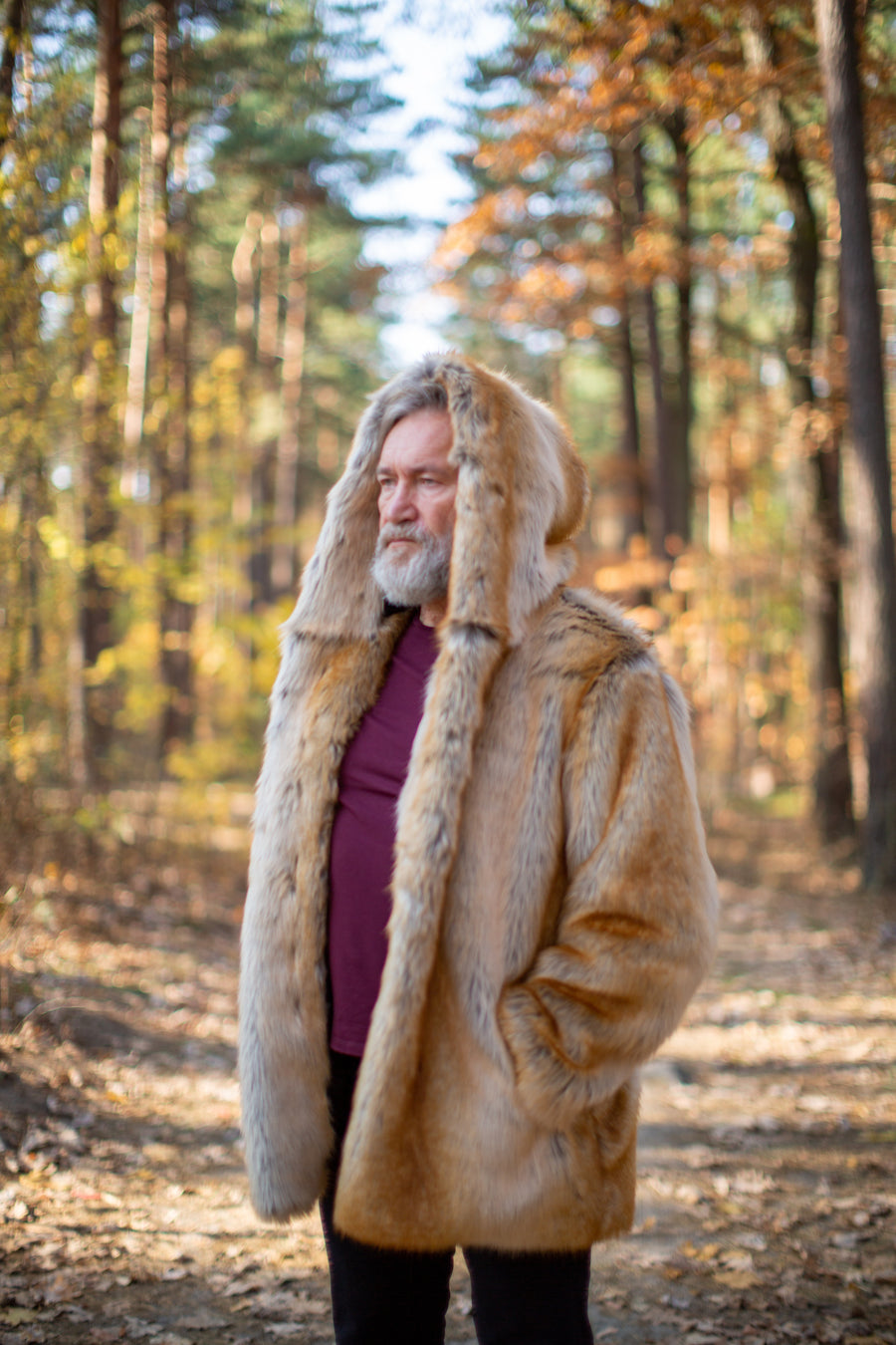 Short fox faux fur jacket - LOOKHUNTER