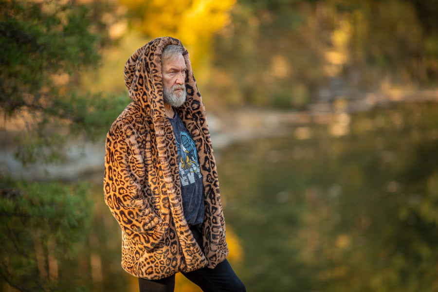 Men's leopard faux fur jacket - LOOKHUNTER