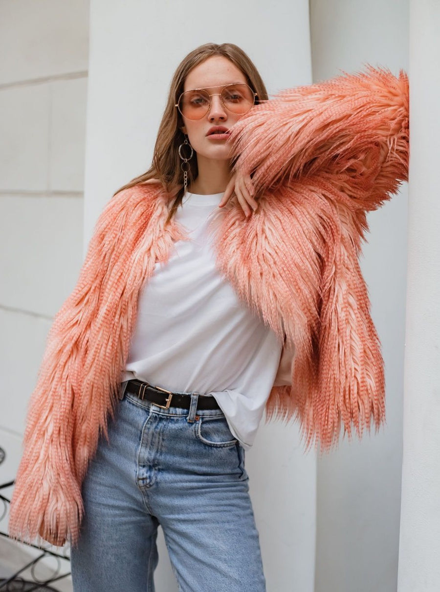 Pink peach cropped jacket