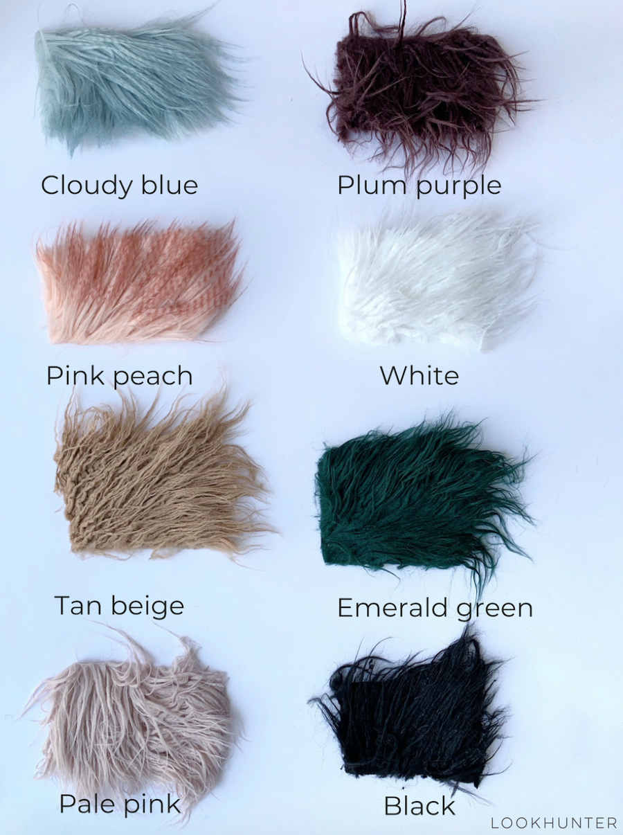 Emerald Faux Llama Fur Crop Jacket - LOOKHUNTER