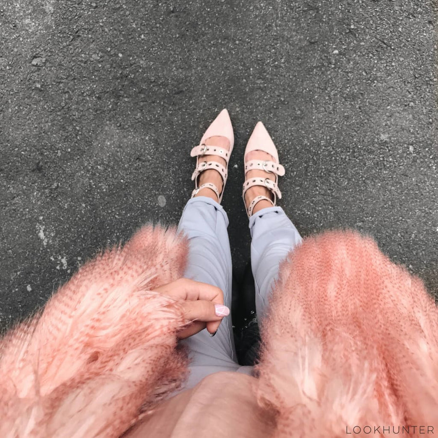 Pink Shaggy Faux Fur jacket - LOOKHUNTER