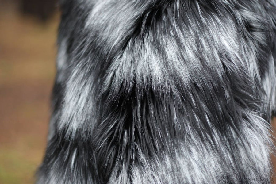 Stripe long faux fur coat - LOOKHUNTER