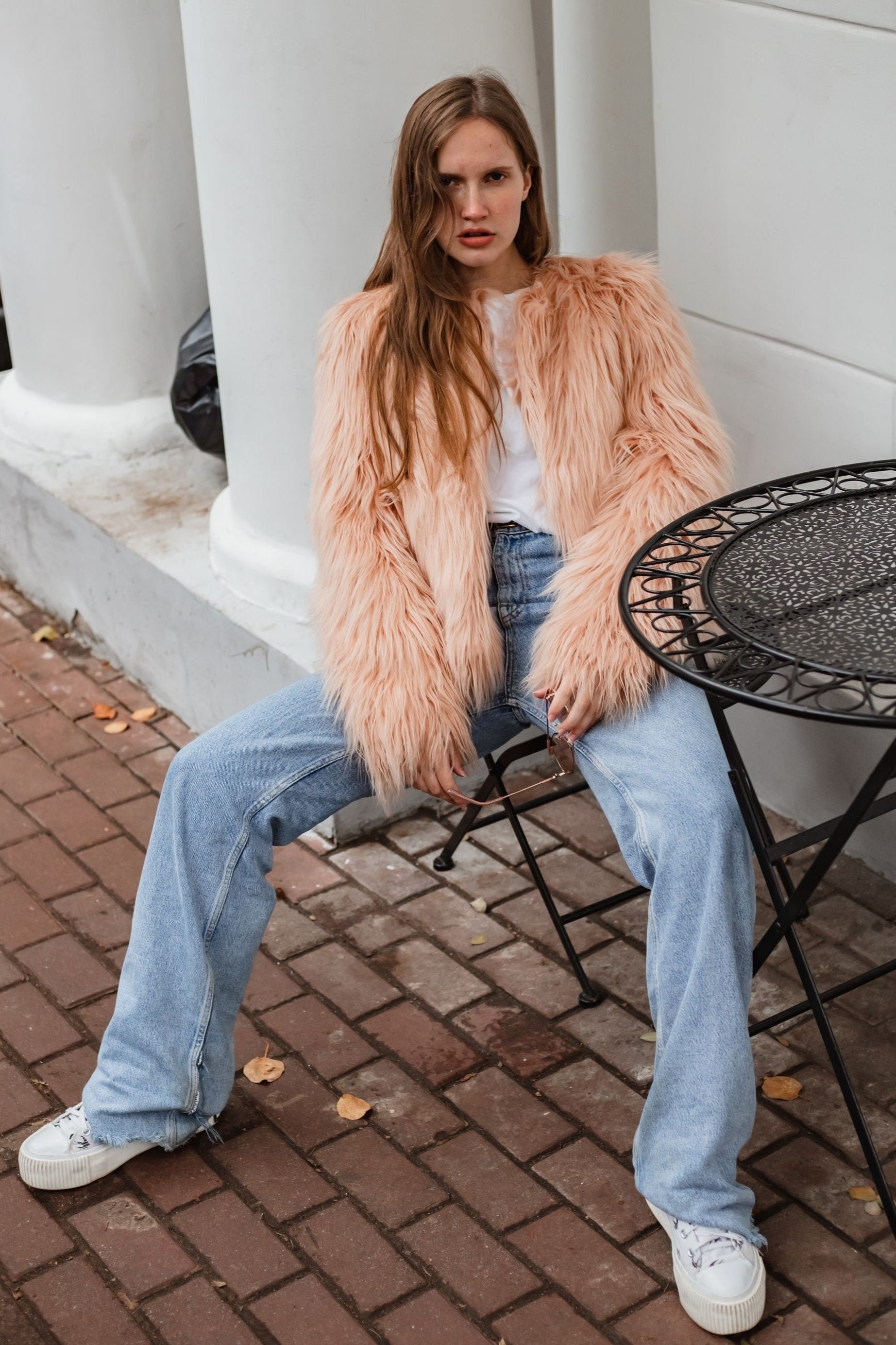 women cropped furry jacket 