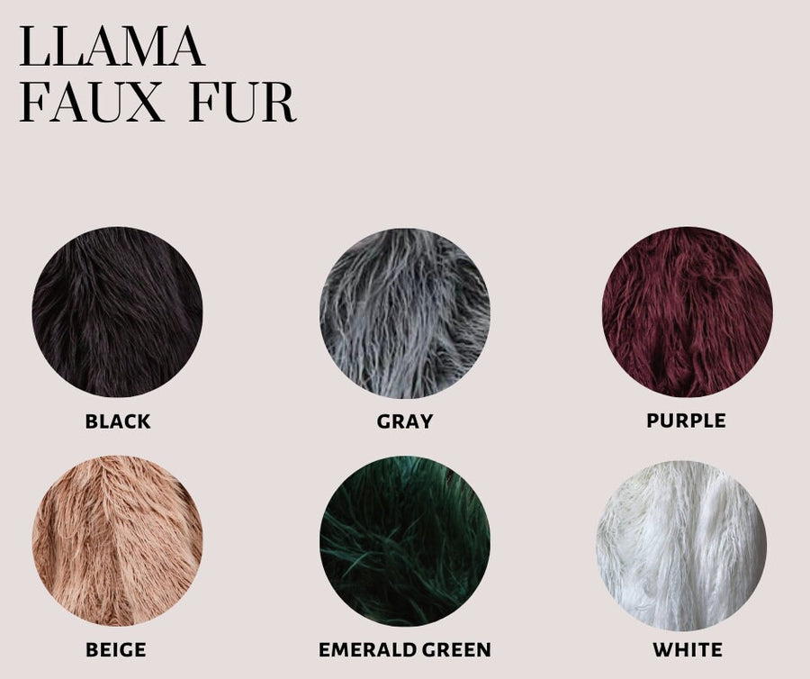 Gray llama faux fur coat, Men's hooded jacket