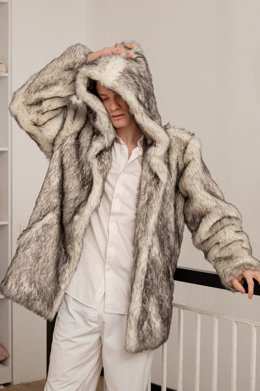 white wolf hooded jacket