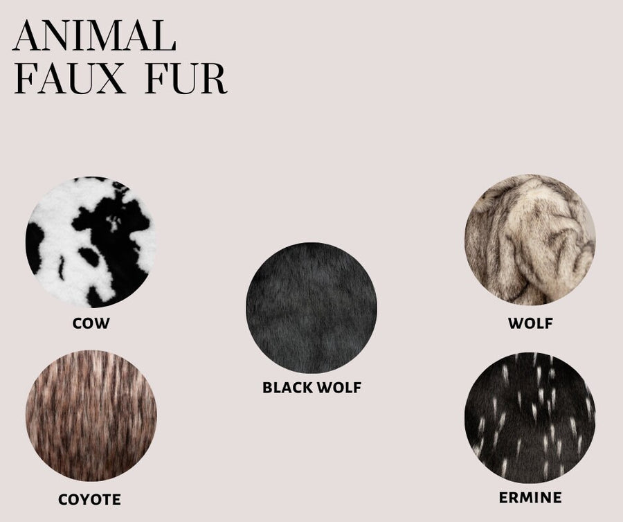 Coyote faux fur pillowcase, Furry cushion cover