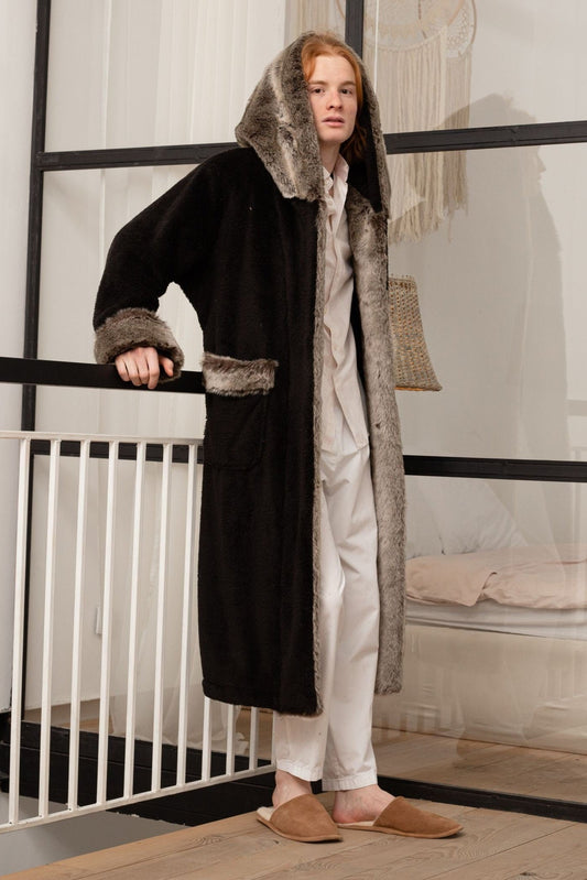 winter plush robe for men