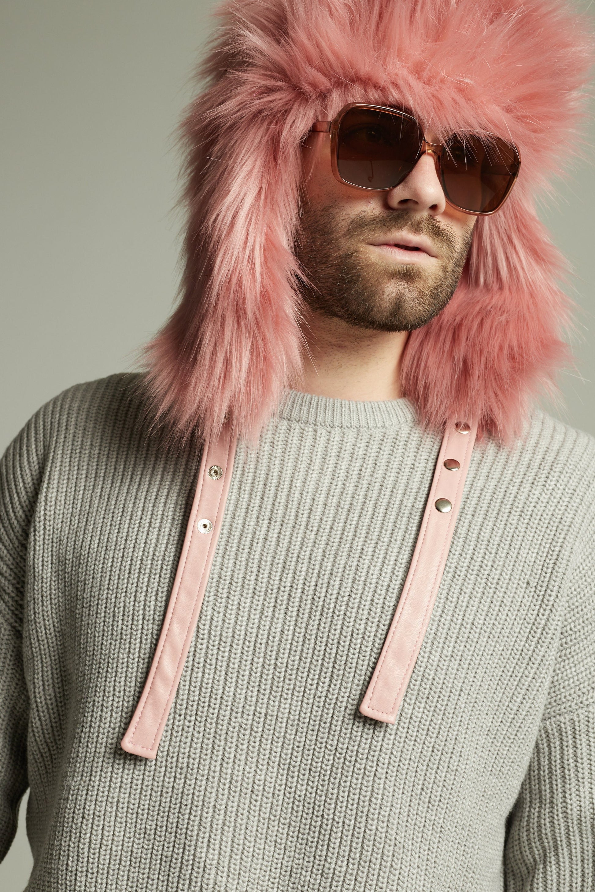 Festival pink ushanka hat